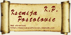 Ksenija Postolović vizit kartica